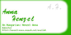 anna henzel business card